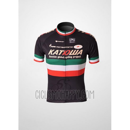Katusha Cycling Jersey Bib Short 2010 Short Sleeve Black